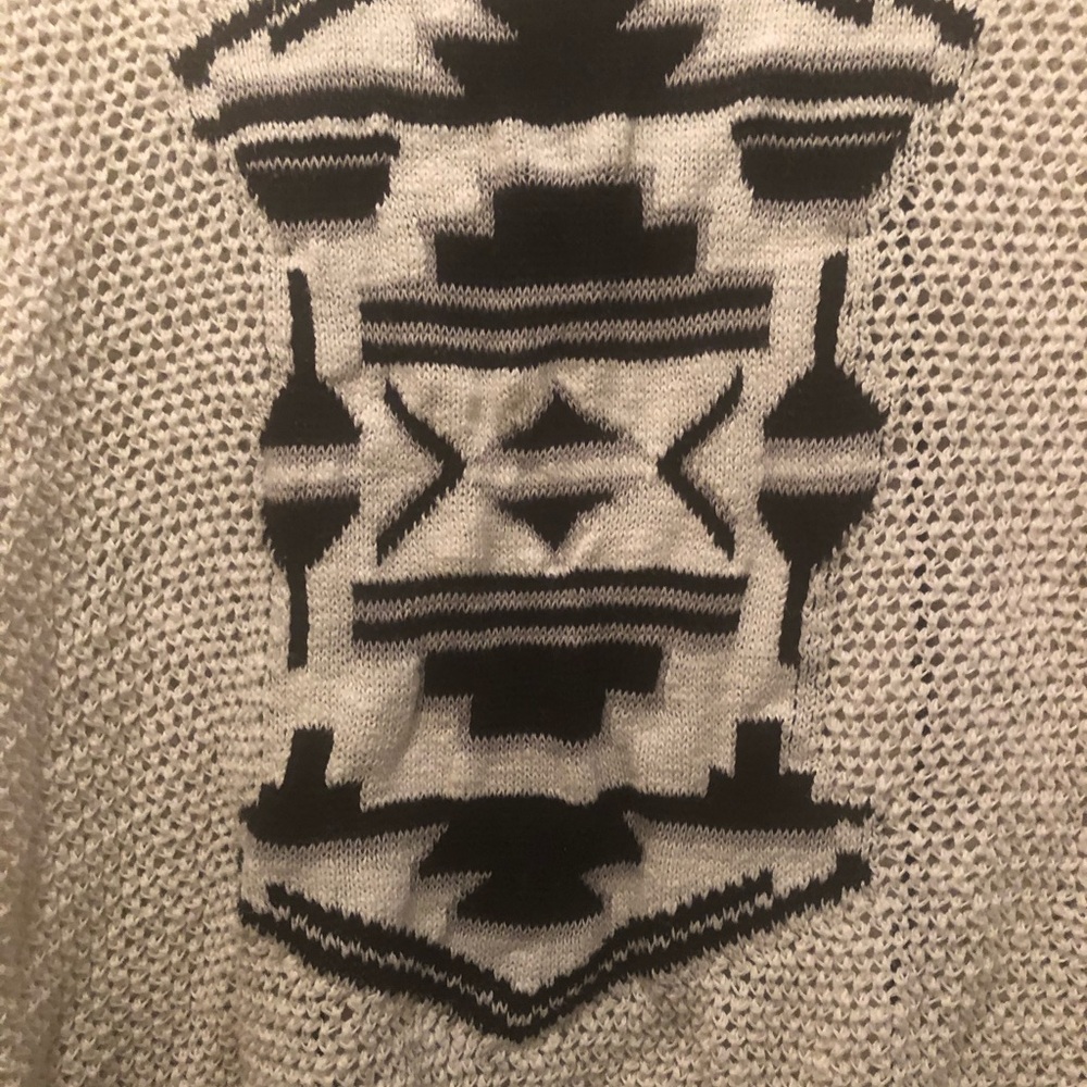 Aztec black and cream/beige cardigan
